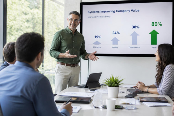 Analytics dashboard showing business operations and performance indicators.